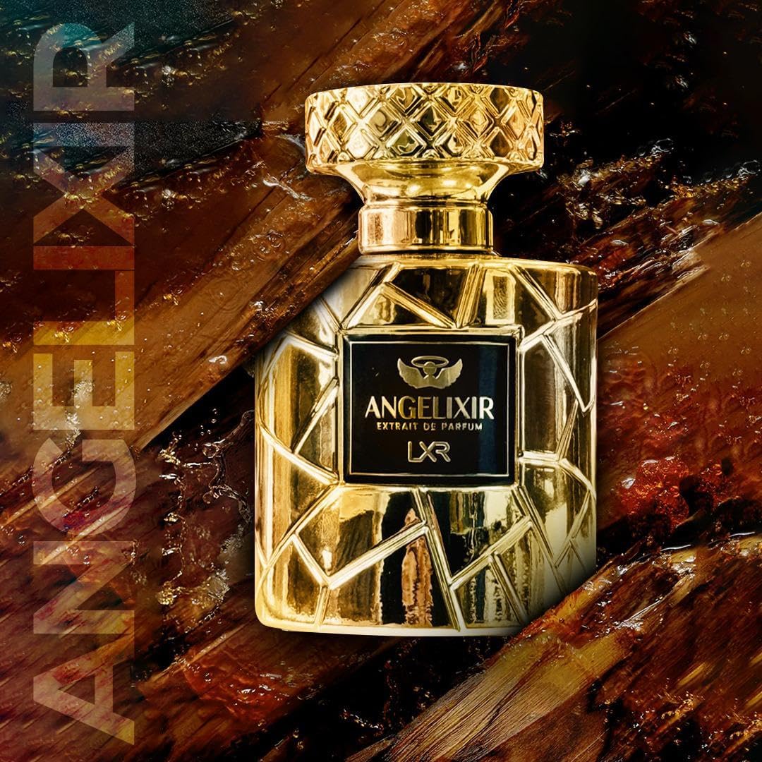 Angelixir Perfume/Extrait De Parfum by LXR Perfumes | Luxurious Oriental-Spicy Unisex Fragrance | Golden Crystal Bottle | 100ml