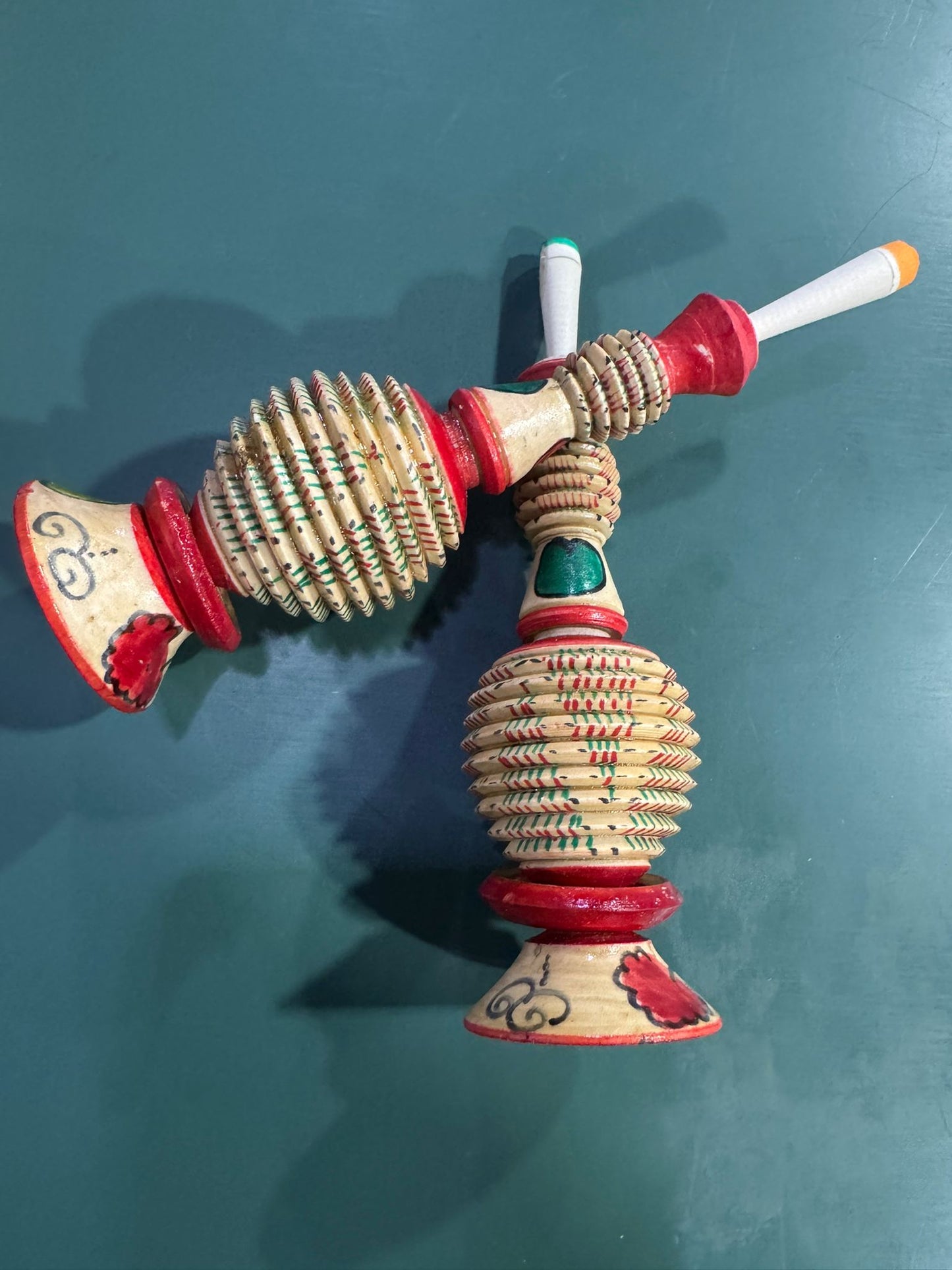 Moroccan Handcrafted Decorated Natural Wooden Kohl Mascara Surma Bottle
