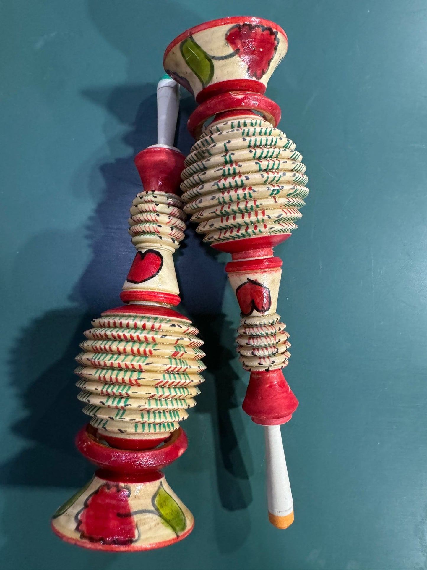 Moroccan Handcrafted Decorated Natural Wooden Kohl Mascara Surma Bottle