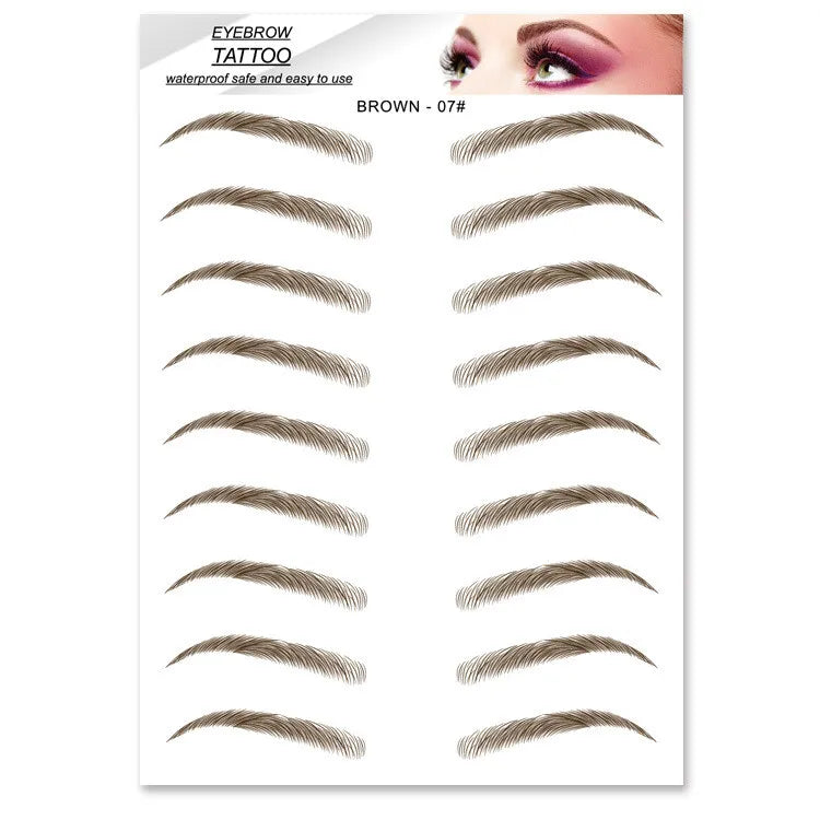 3D Hair-like Eyebrows - Waterproof Eyebrow Tattoo Sticker (Brown)