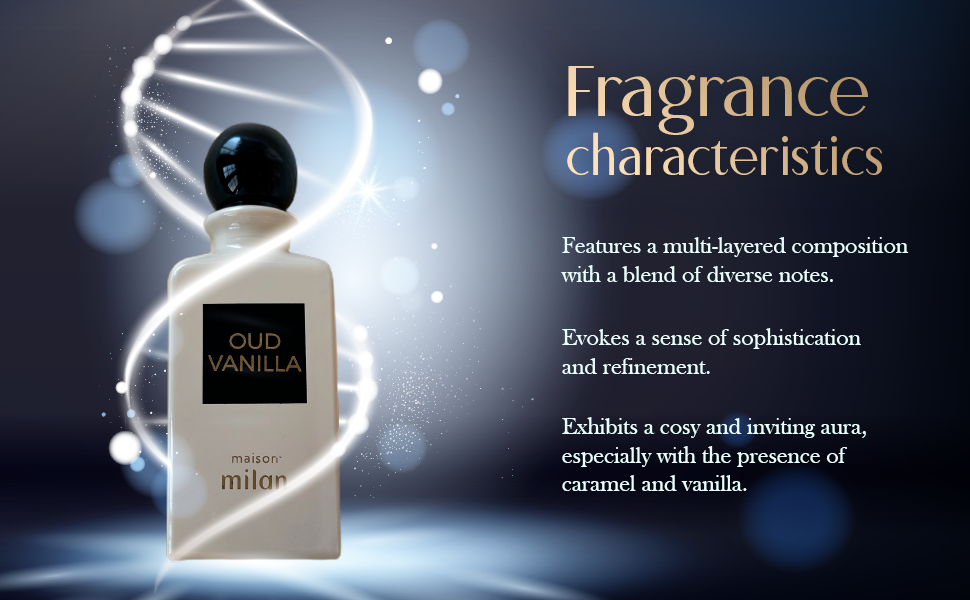 Oud Vanilla by Maison Milan Vanilla Amber Fragrance Perfume Spray for Men & Women 90ml I Oud Vanilla Perfume