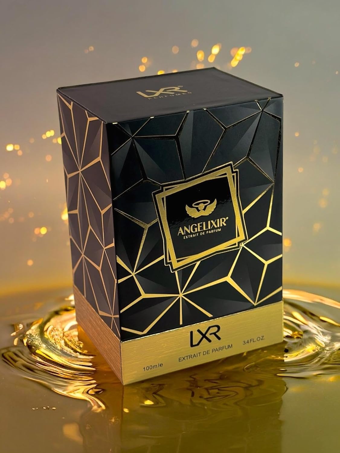 Angelixir Perfume/Extrait De Parfum by LXR Perfumes | Luxurious Oriental-Spicy Unisex Fragrance | Golden Crystal Bottle | 100ml
