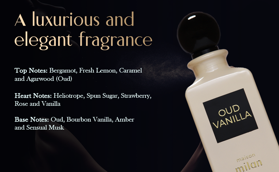 Oud Vanilla by Maison Milan Vanilla Amber Fragrance Perfume Spray for Men & Women 90ml I Oud Vanilla Perfume
