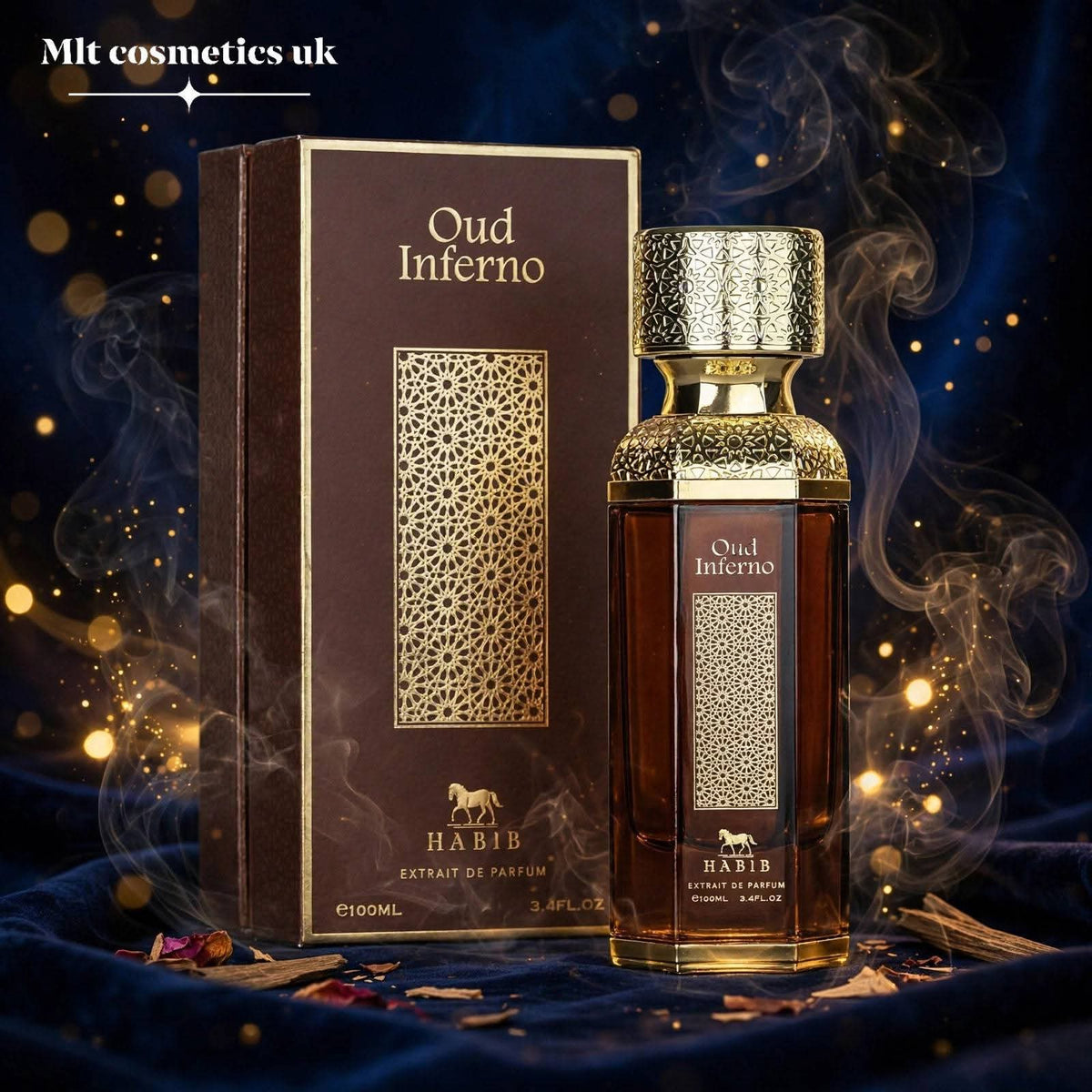 Habib Perfumes Oud Inferno Extrait De Parfum 100ml – Long Lasting Arabic Oud Perfume for Men & Women