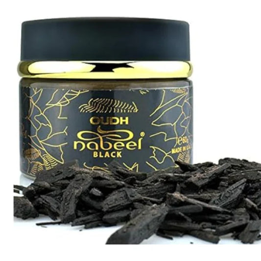 Oudh Nabeel Black Bakhoor Incense Burn Home Fragrance 60g