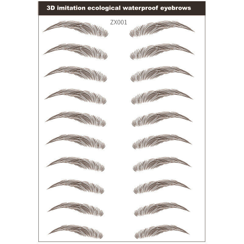 3D Hair-like Eyebrows Tattoo Sticker ZX - Lasting Waterproof Makeup