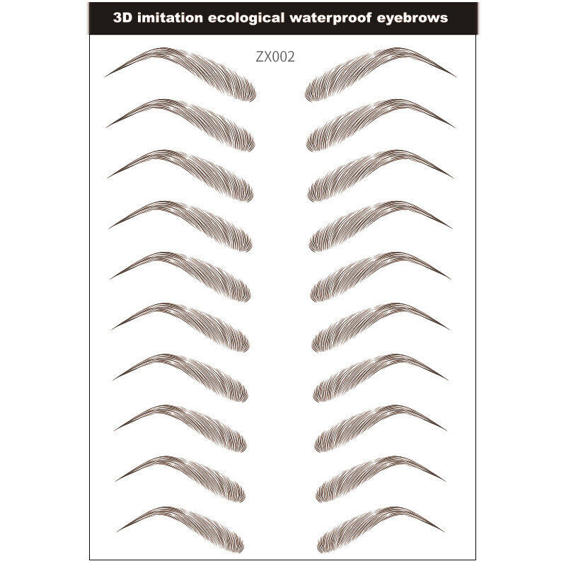 3D Hair-like Eyebrows Tattoo Sticker ZX - Lasting Waterproof Makeup